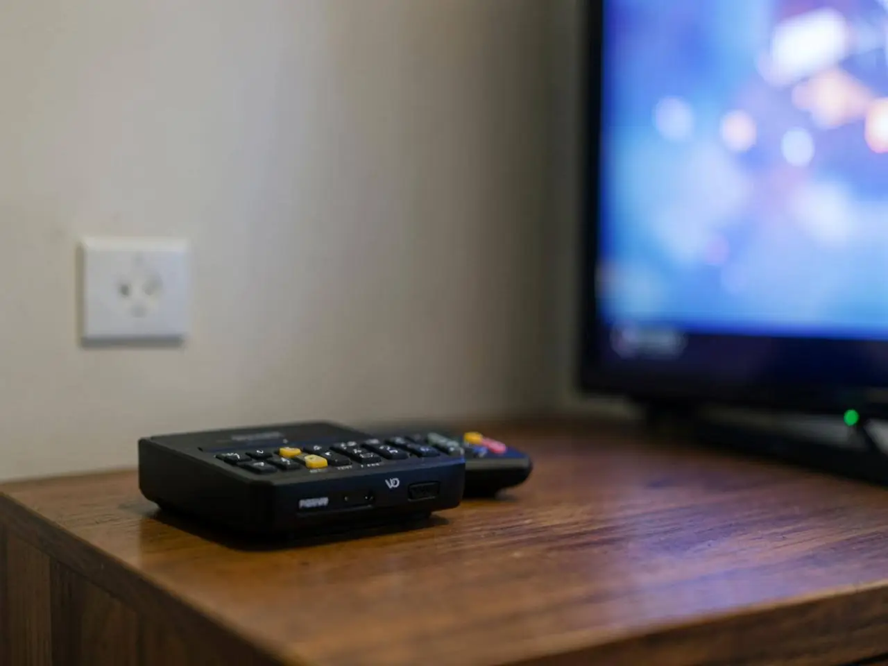 Engineer connecting a Freeview aerial lead to a wall socket in a Berkshire home